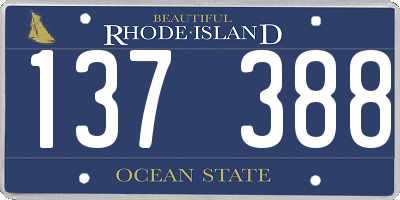 RI license plate 137388