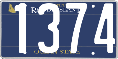 RI license plate 1374