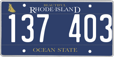 RI license plate 137403