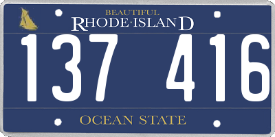 RI license plate 137416