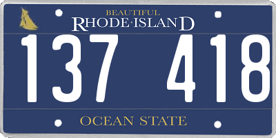 RI license plate 137418
