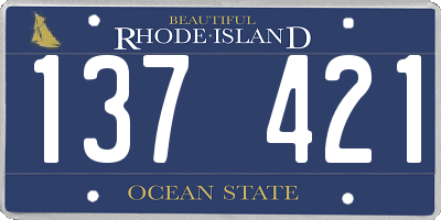 RI license plate 137421