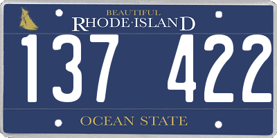 RI license plate 137422
