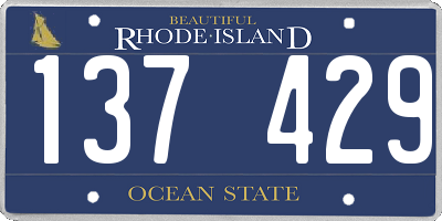 RI license plate 137429