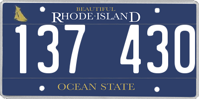 RI license plate 137430