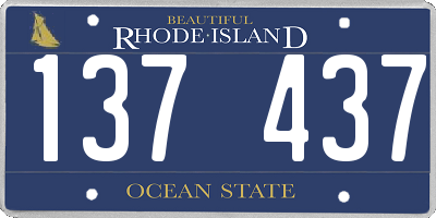 RI license plate 137437