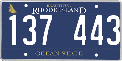 RI license plate 137443
