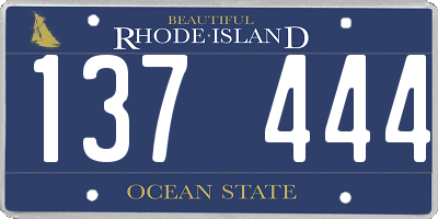 RI license plate 137444