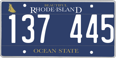 RI license plate 137445