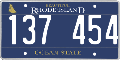 RI license plate 137454