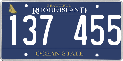 RI license plate 137455