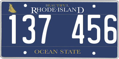 RI license plate 137456