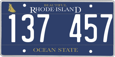 RI license plate 137457