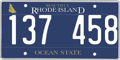 RI license plate 137458