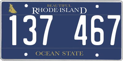 RI license plate 137467