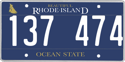 RI license plate 137474
