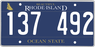 RI license plate 137492