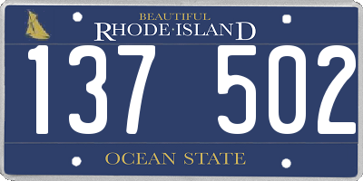 RI license plate 137502