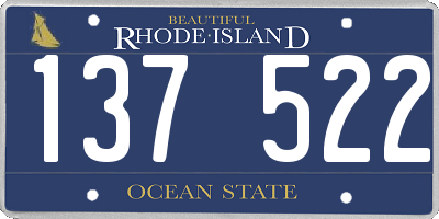 RI license plate 137522