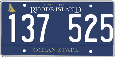 RI license plate 137525