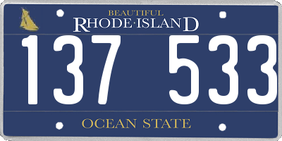 RI license plate 137533