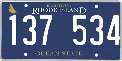 RI license plate 137534
