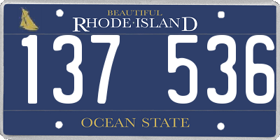 RI license plate 137536
