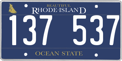 RI license plate 137537