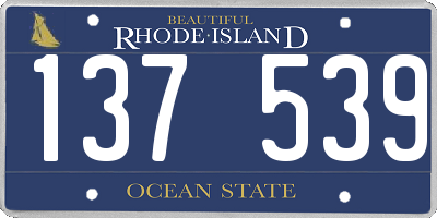 RI license plate 137539