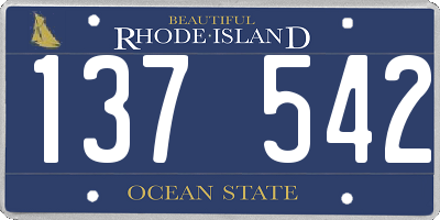 RI license plate 137542