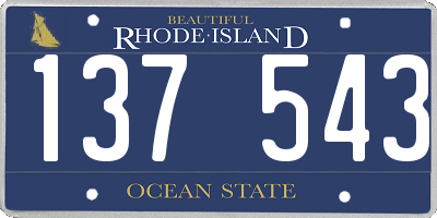 RI license plate 137543