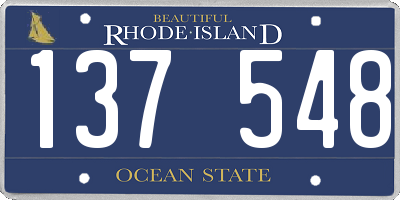 RI license plate 137548
