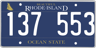 RI license plate 137553