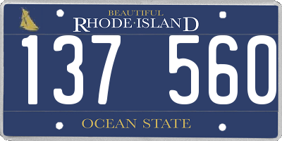 RI license plate 137560