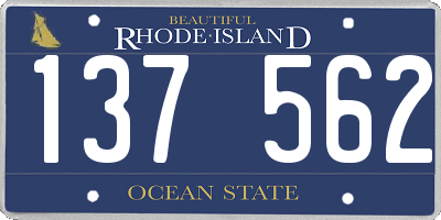 RI license plate 137562
