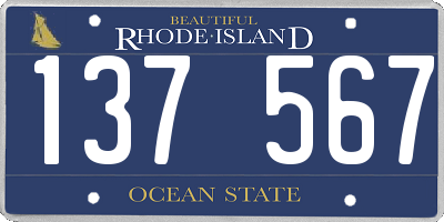 RI license plate 137567