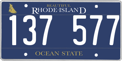 RI license plate 137577