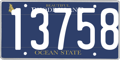 RI license plate 13758