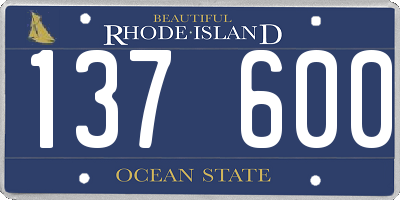 RI license plate 137600
