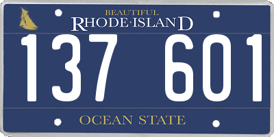 RI license plate 137601