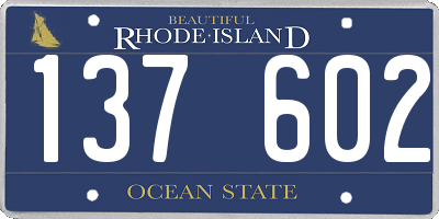 RI license plate 137602