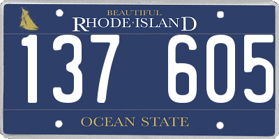 RI license plate 137605