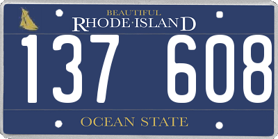 RI license plate 137608