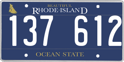 RI license plate 137612