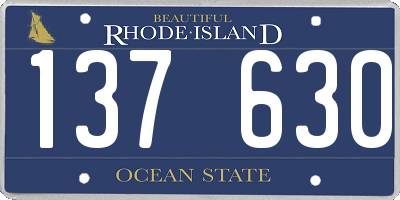 RI license plate 137630