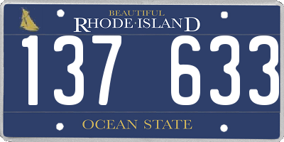 RI license plate 137633