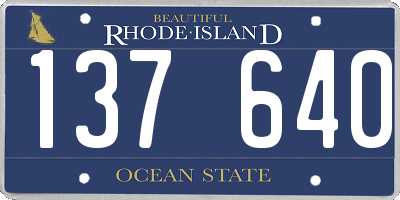 RI license plate 137640