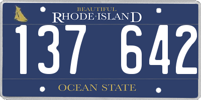 RI license plate 137642