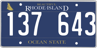 RI license plate 137643