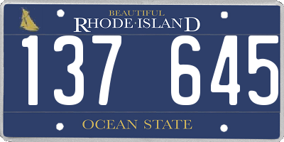 RI license plate 137645